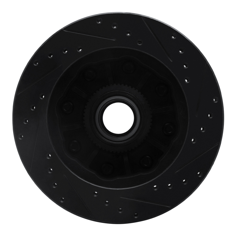 Chevrolet G30 Brake Rotor (1) - Front Left - R1 Concepts - Drilled & Slotted - Black - `92-`02